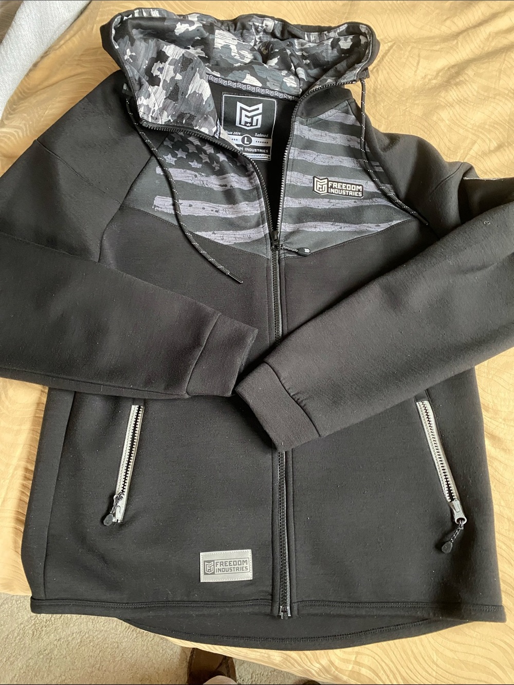 Freedom Industries Men's Black Hooded Windbreaker Jacket
